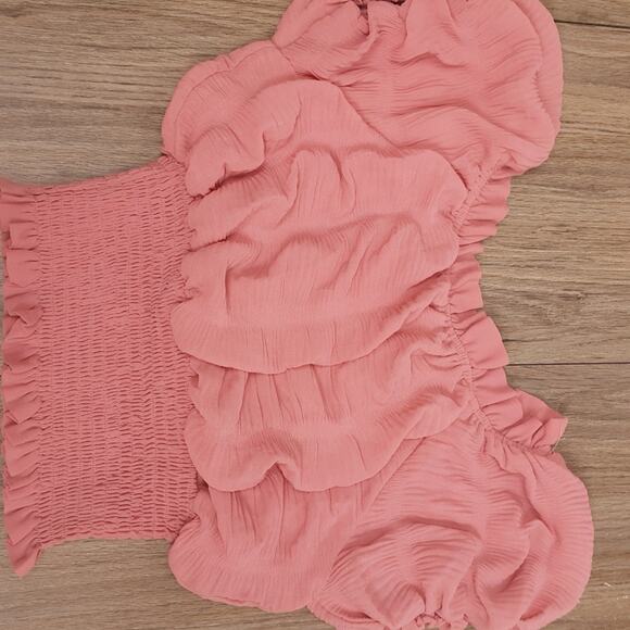 NWT Forever 21 pink ruffled top sz S - Picture 4 of 4